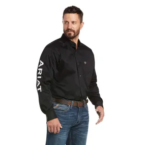 10017497 Ariat Men's Team Logo Twill Classic Fit Shirt - Black & White