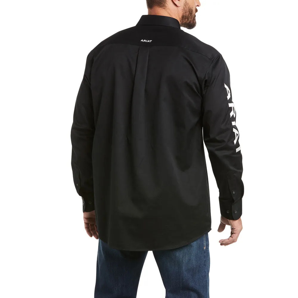 10017497 Ariat Men's Team Logo Twill Classic Fit Shirt - Black & White