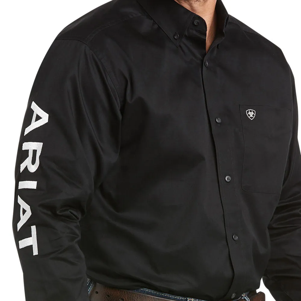 10017497 Ariat Men's Team Logo Twill Classic Fit Shirt - Black & White