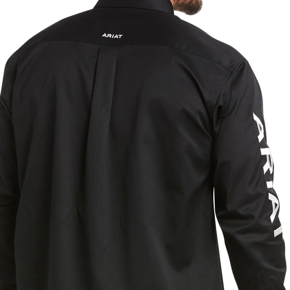 10017497 Ariat Men's Team Logo Twill Classic Fit Shirt - Black & White