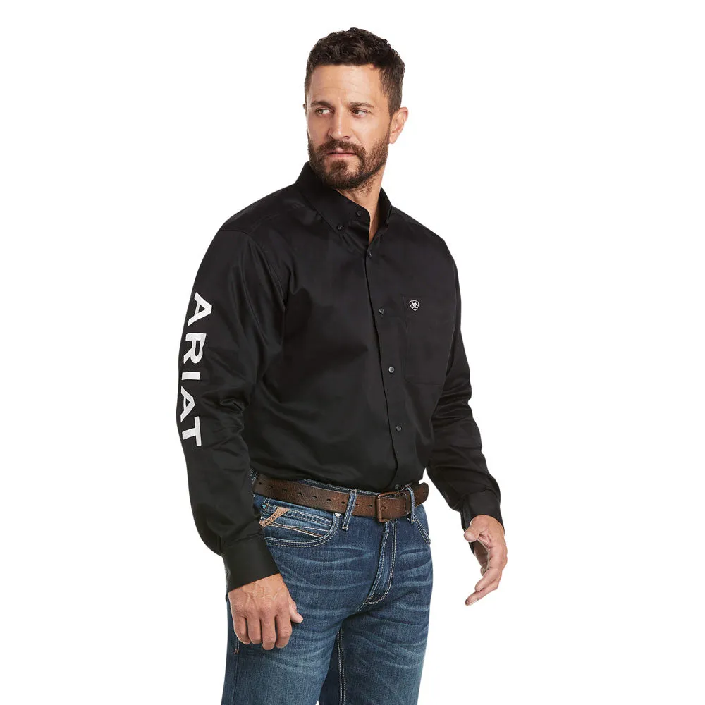 10017497 Ariat Men's Team Logo Twill Classic Fit Shirt - Black & White