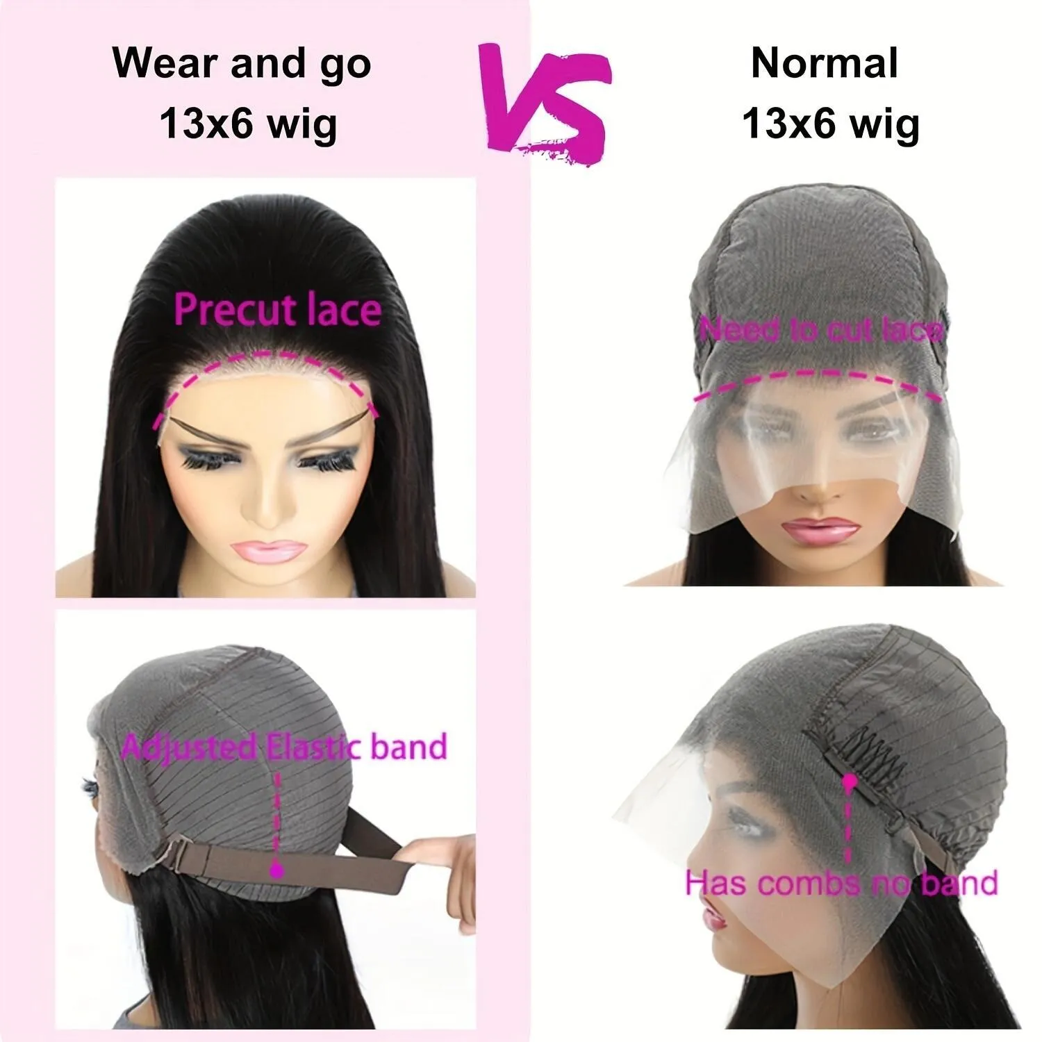 180% Density Water Wave Lace Front Wigs for Women - Glueless, Pre-Plucked, HD 13x6 Lace Frontal, Natural Color, Wet and Wavy, Baby Hair, Basics Style