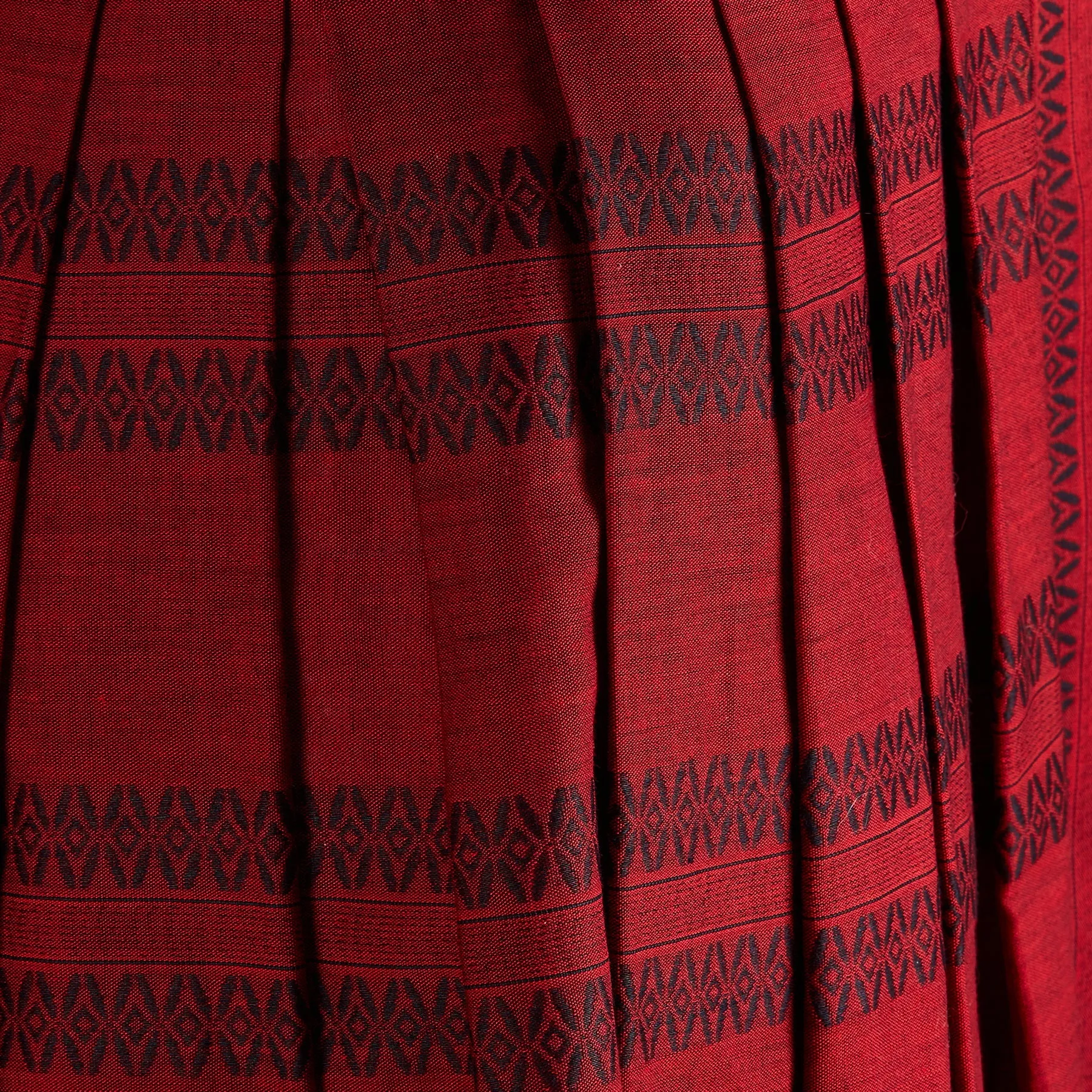 1950s Lou-Ette Red and Black Cotton Shirtwaister Dress