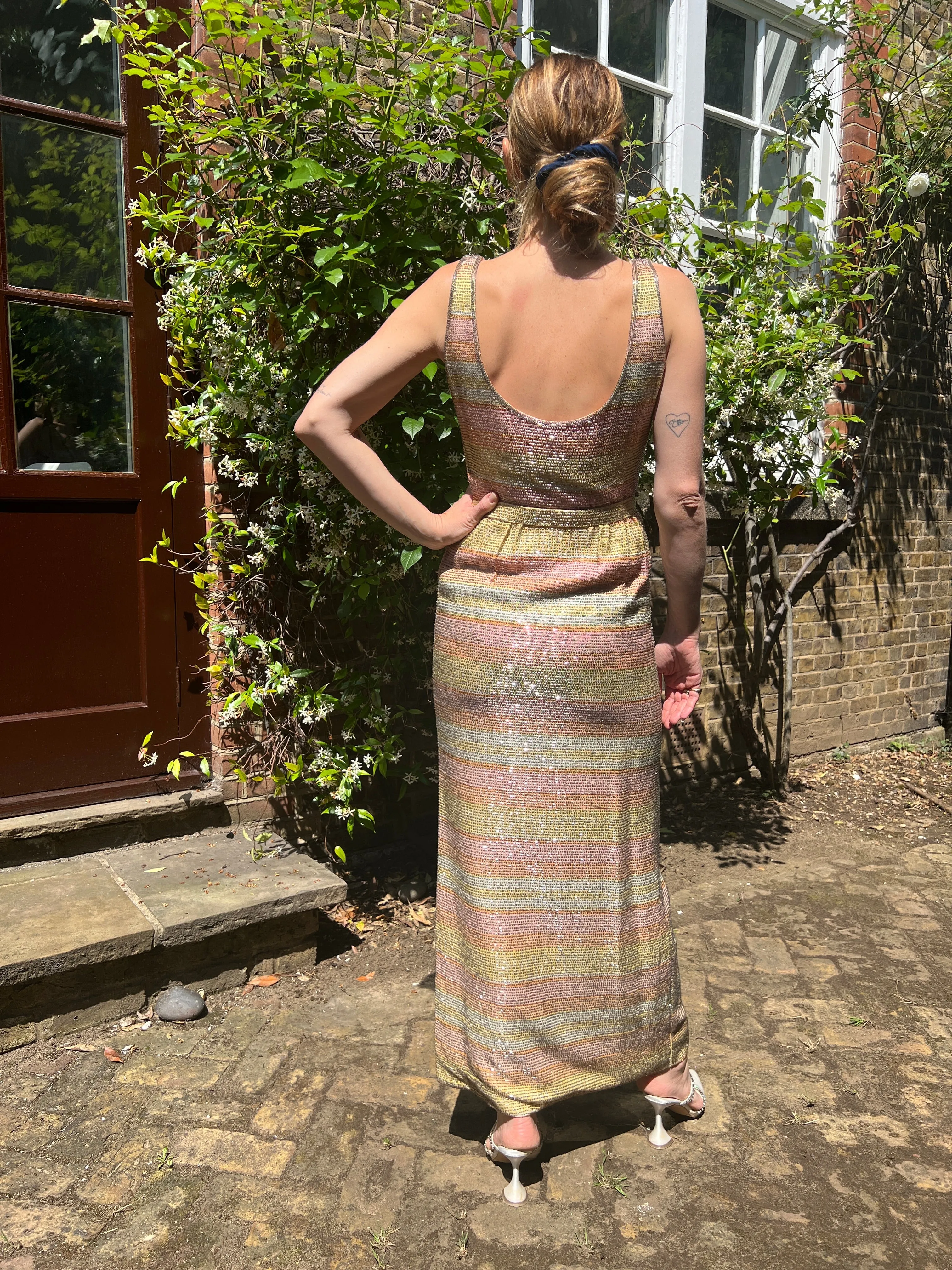1960s Mollie Parnis Beaded Dress