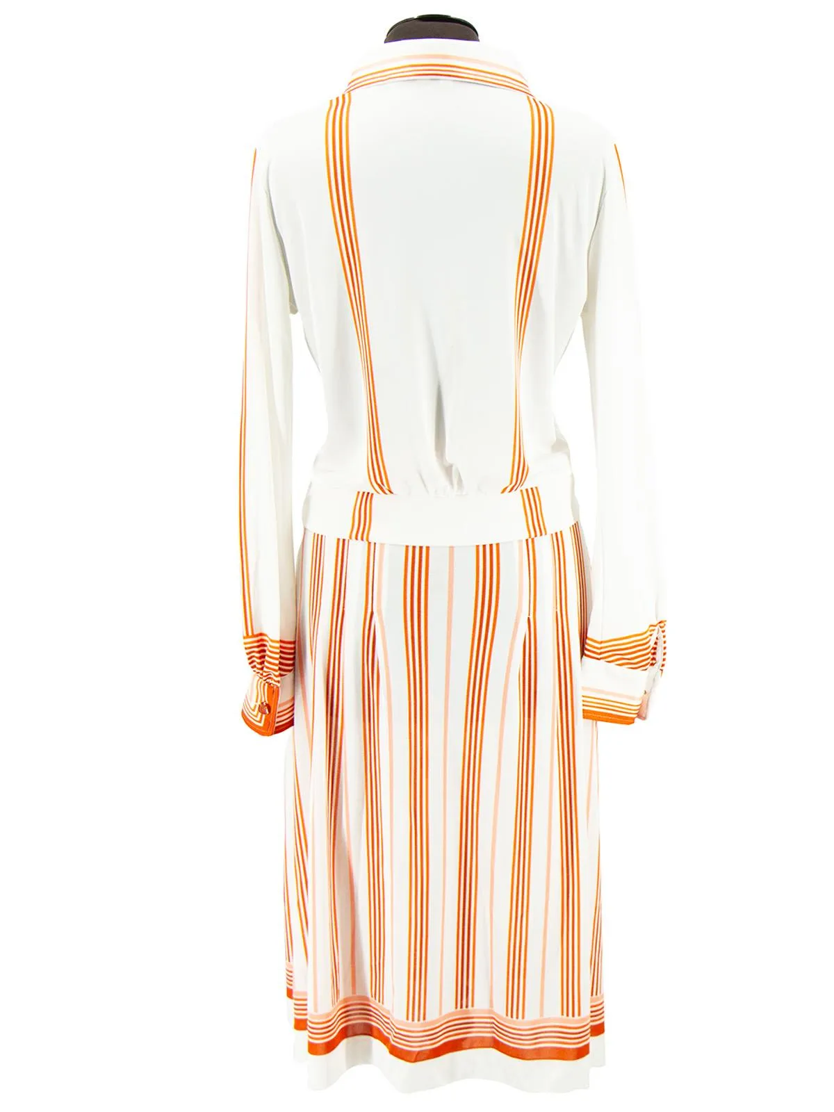 1970s Vintage Ivory & Orange Stripe Top and Skirt