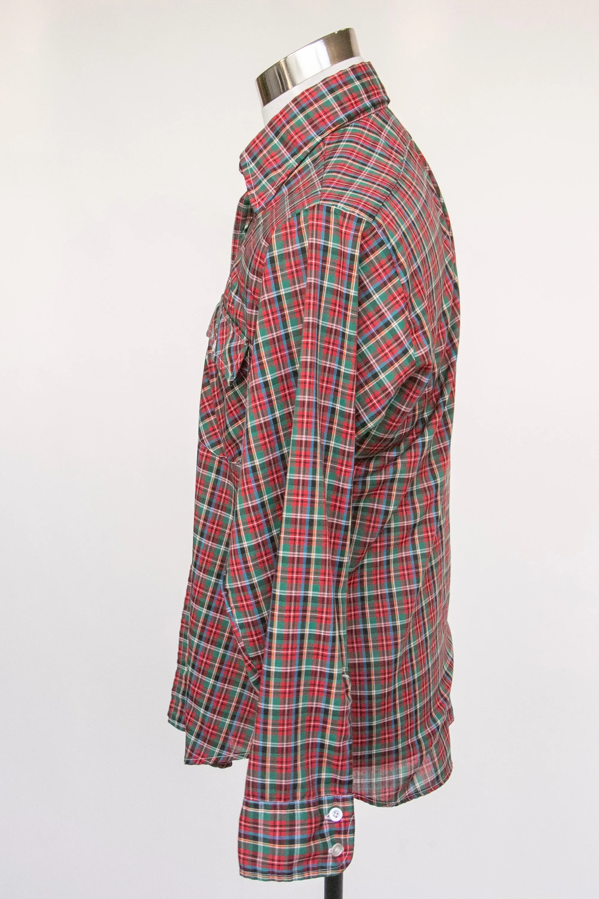 1980s Levi's Men's Shirt Plaid Button Down M