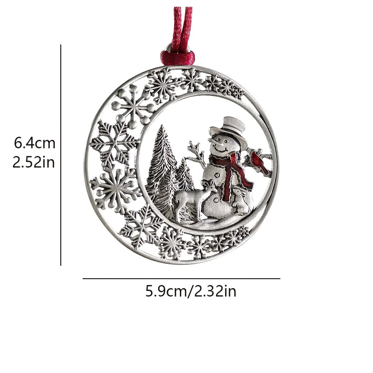 1pc Festive Metal Christmas Tree Pendant - Tree Toppers for Holiday Scene Decor, Room Decoration, Birthday Party Supplies, and Christmas Gift Ideas with Hanging Ornament Feature