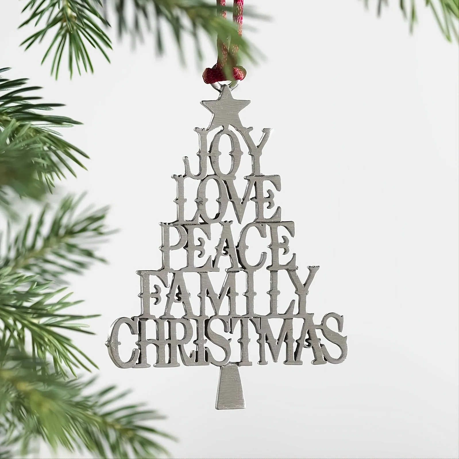 1pc Festive Metal Christmas Tree Pendant - Tree Toppers for Holiday Scene Decor, Room Decoration, Birthday Party Supplies, and Christmas Gift Ideas with Hanging Ornament Feature