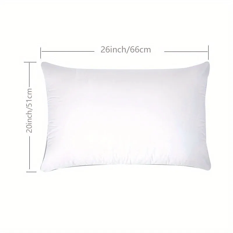 1pc Luxurious Duck Down Feather White Pillow Insert - Soft Fabric Cover, Neck Protection, Slow Rebound, Goose Down Filling for Comfortable Sleeping, Hypoallergenic and Breathable Design
