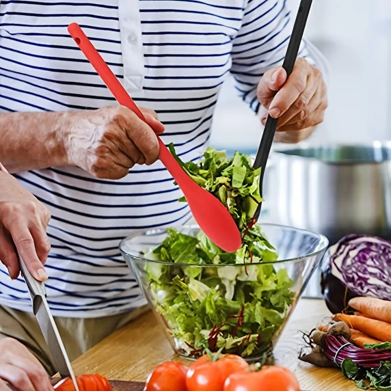 1pc Premium Silicone Mixing Spoon - Heat-Resistant & Non-Stick, Long-Handled Kitchen Utensil for Effortless Stirring & Cooking, Durable & Stain-Free