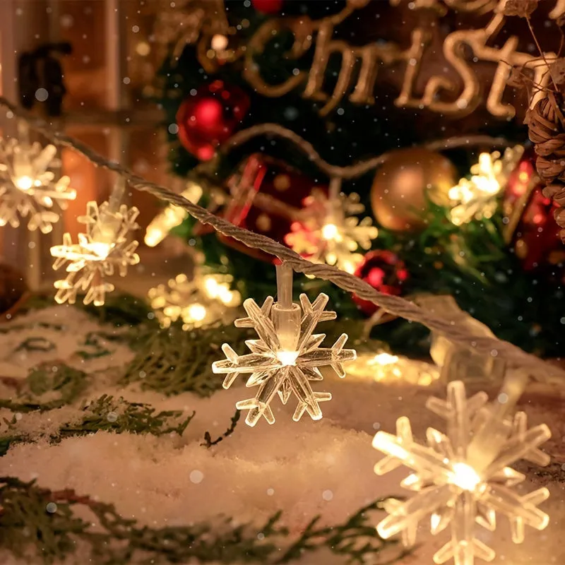 1pc Snowflake String Light, Can Be Extended, For Indoor And Holiday Wedding Parties, Christmas Trees, New Year's, And Decorationsecorations 10/20/40leds