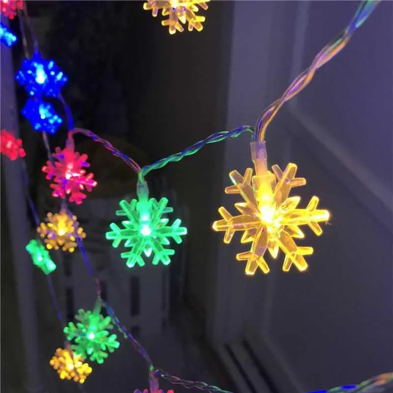 1pc Snowflake String Light, Can Be Extended, For Indoor And Holiday Wedding Parties, Christmas Trees, New Year's, And Decorationsecorations 10/20/40leds