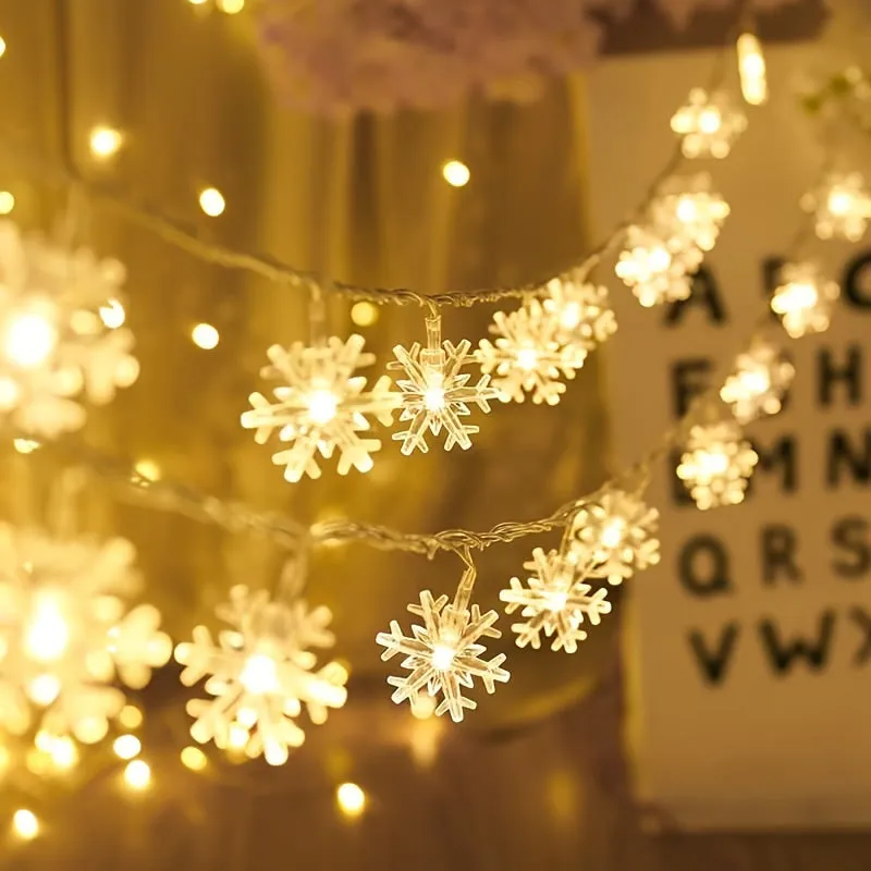 1pc Snowflake String Light, Can Be Extended, For Indoor And Holiday Wedding Parties, Christmas Trees, New Year's, And Decorationsecorations 10/20/40leds