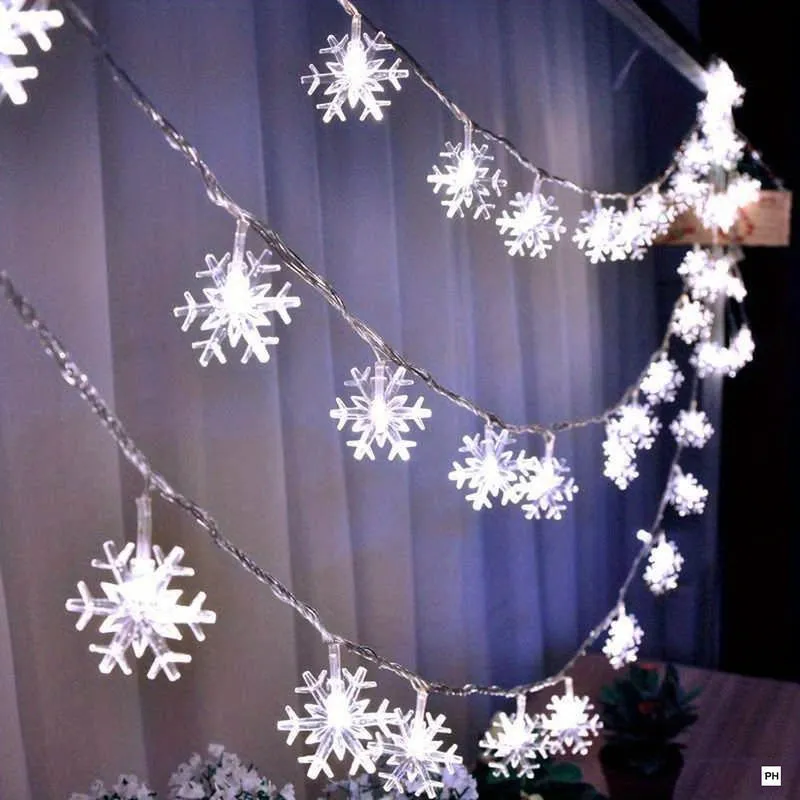 1pc Snowflake String Light, Can Be Extended, For Indoor And Holiday Wedding Parties, Christmas Trees, New Year's, And Decorationsecorations 10/20/40leds