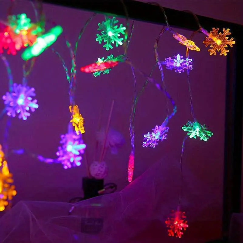 1pc Snowflake String Light, Can Be Extended, For Indoor And Holiday Wedding Parties, Christmas Trees, New Year's, And Decorationsecorations 10/20/40leds