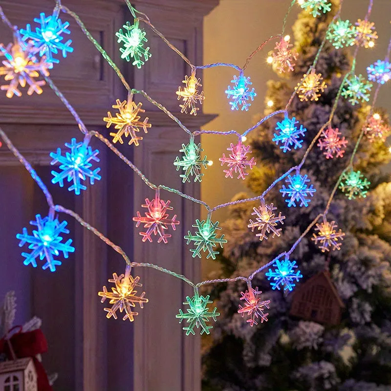1pc Snowflake String Light, Can Be Extended, For Indoor And Holiday Wedding Parties, Christmas Trees, New Year's, And Decorationsecorations 10/20/40leds
