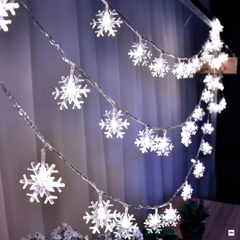 1pc Snowflake String Light, Can Be Extended, For Indoor And Holiday Wedding Parties, Christmas Trees, New Year's, And Decorationsecorations 10/20/40leds