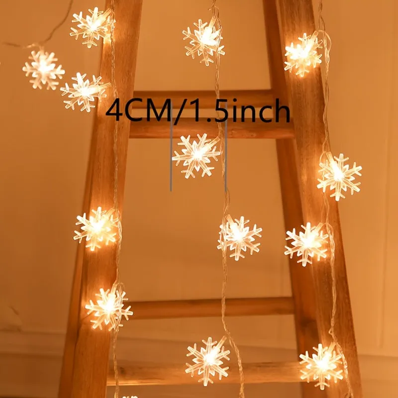 1pc Snowflake String Light, Can Be Extended, For Indoor And Holiday Wedding Parties, Christmas Trees, New Year's, And Decorationsecorations 10/20/40leds