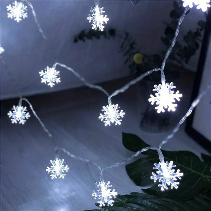 1pc Snowflake String Light, Can Be Extended, For Indoor And Holiday Wedding Parties, Christmas Trees, New Year's, And Decorationsecorations 10/20/40leds