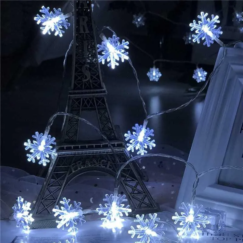 1pc Snowflake String Light, Can Be Extended, For Indoor And Holiday Wedding Parties, Christmas Trees, New Year's, And Decorationsecorations 10/20/40leds