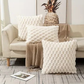 1pc Super Soft Fuzzy Plush Faux Fur Throw Pillow With Inserts for Sofa Couch Bed Living Room Home Decor