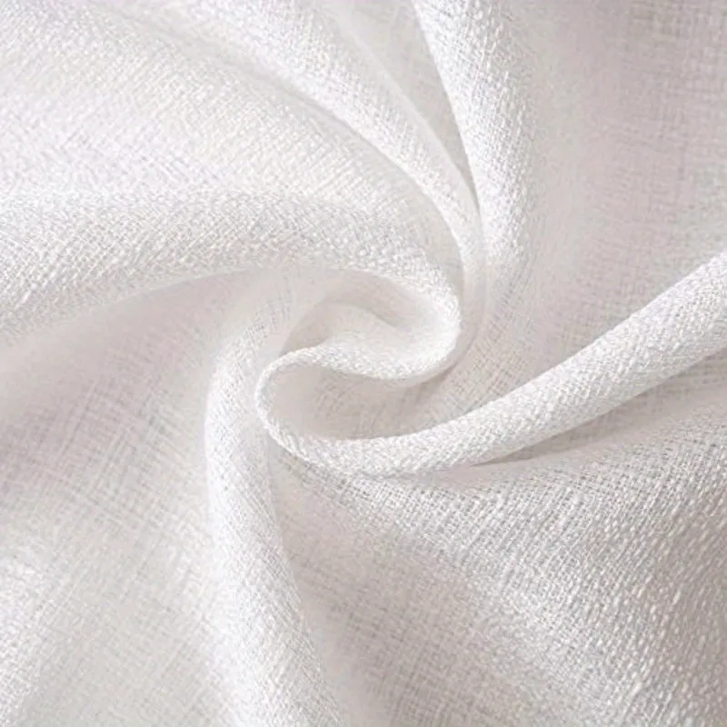 1pc Translucent Polyester Linen Curtains, Grommet Top Window Treatment For Bedroom Living Room Room Dining Room Home Decor