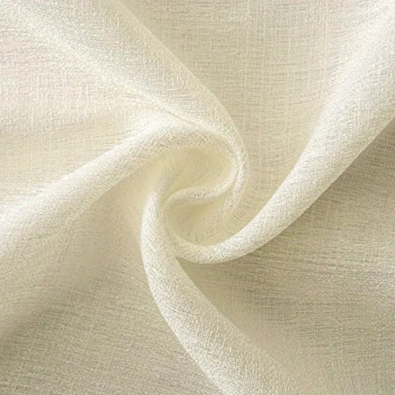 1pc Translucent Polyester Linen Curtains, Grommet Top Window Treatment For Bedroom Living Room Room Dining Room Home Decor