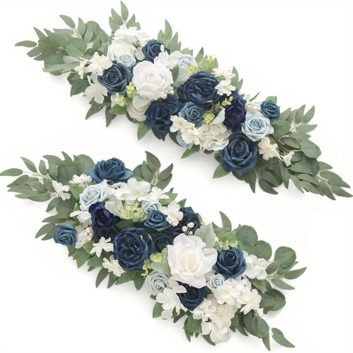 2 Pcs/ Set Artificial Wedding Arch Floral Arrangements for Wedding Ceremony Backdrop Reception Table Decoration