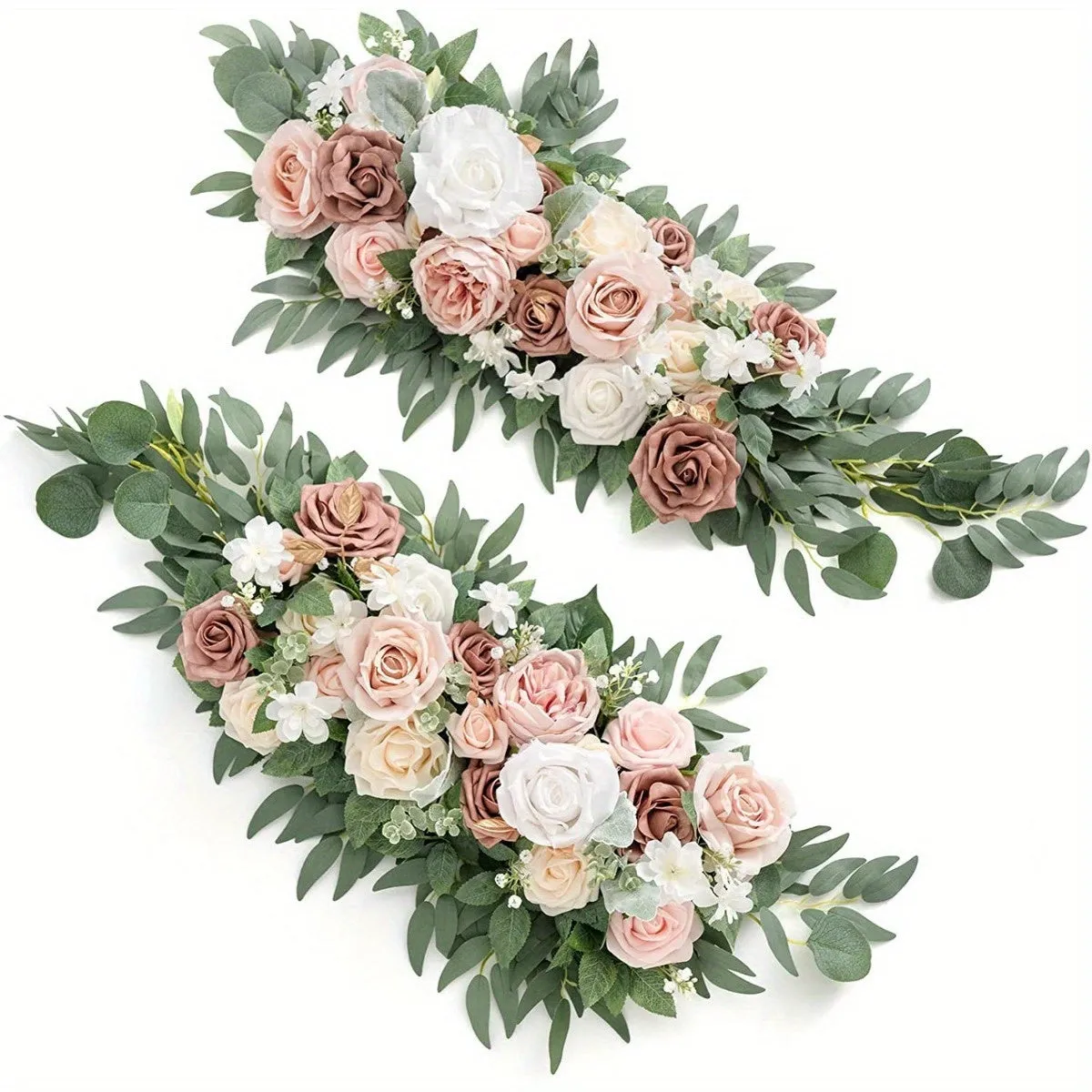 2 Pcs/ Set Artificial Wedding Arch Floral Arrangements for Wedding Ceremony Backdrop Reception Table Decoration