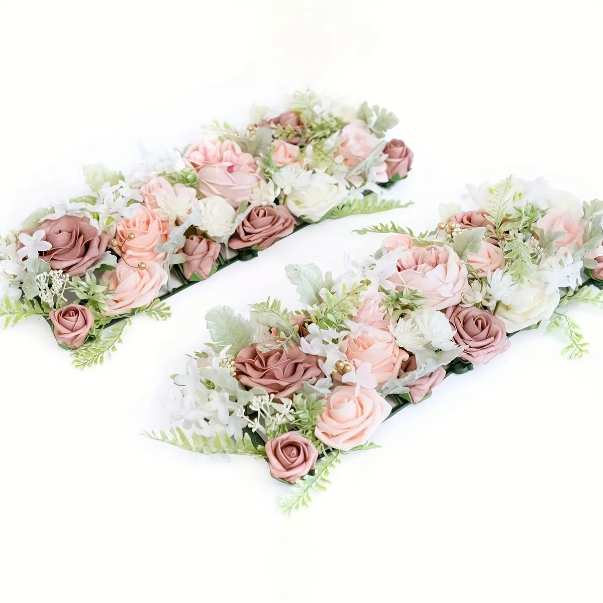 2 Pcs/ Set Artificial Wedding Arch Floral Arrangements for Wedding Ceremony Backdrop Reception Table Decoration