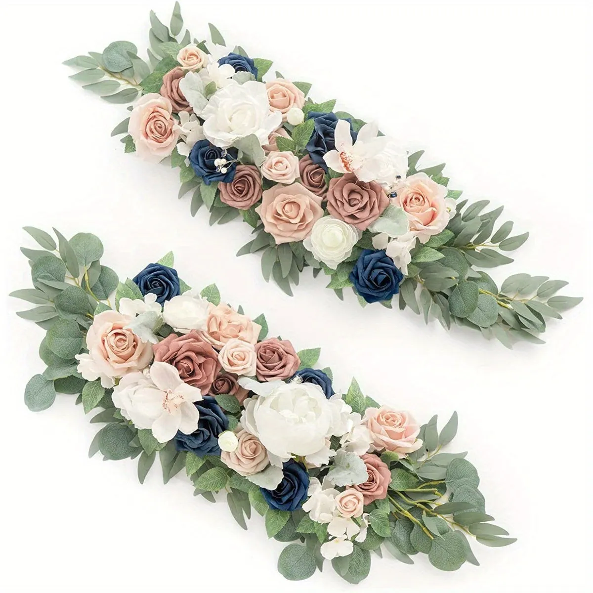 2 Pcs/ Set Artificial Wedding Arch Floral Arrangements for Wedding Ceremony Backdrop Reception Table Decoration