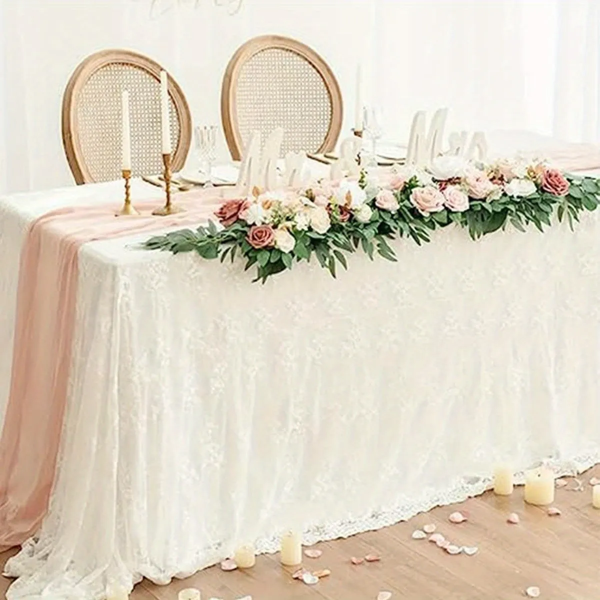 2 Pcs/ Set Artificial Wedding Arch Floral Arrangements for Wedding Ceremony Backdrop Reception Table Decoration