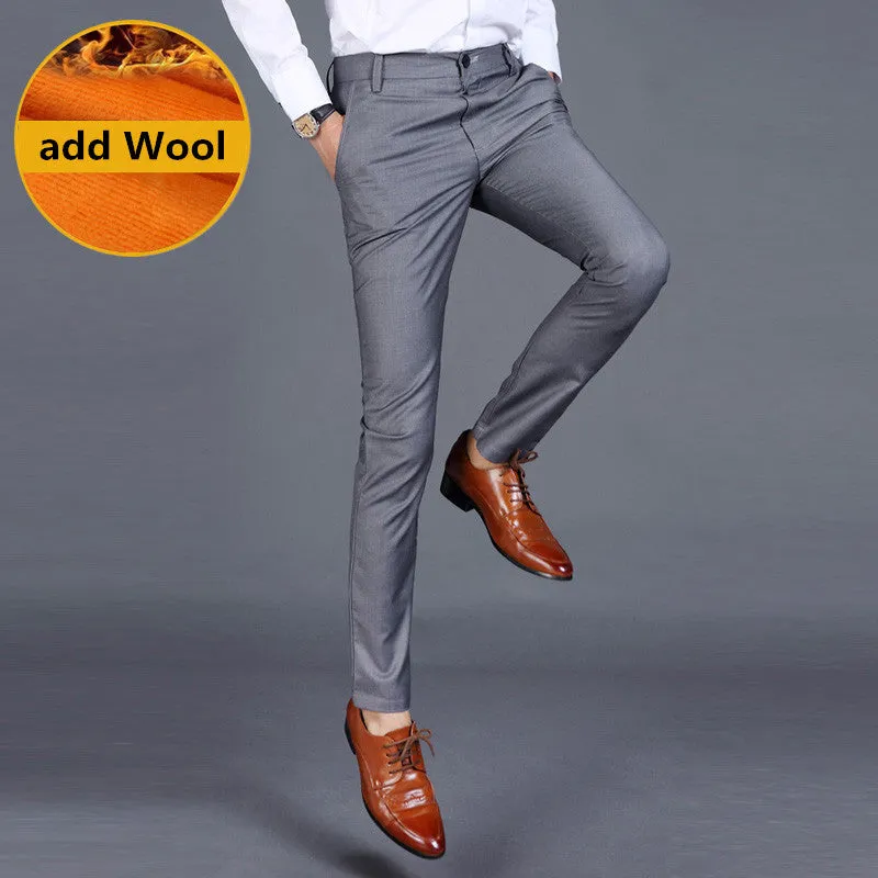 2018 New Men's Fashion Boutique Solid Color Casual Business Suit Pants Korean-style Men's Winter and Summer Trousers Male Slacks