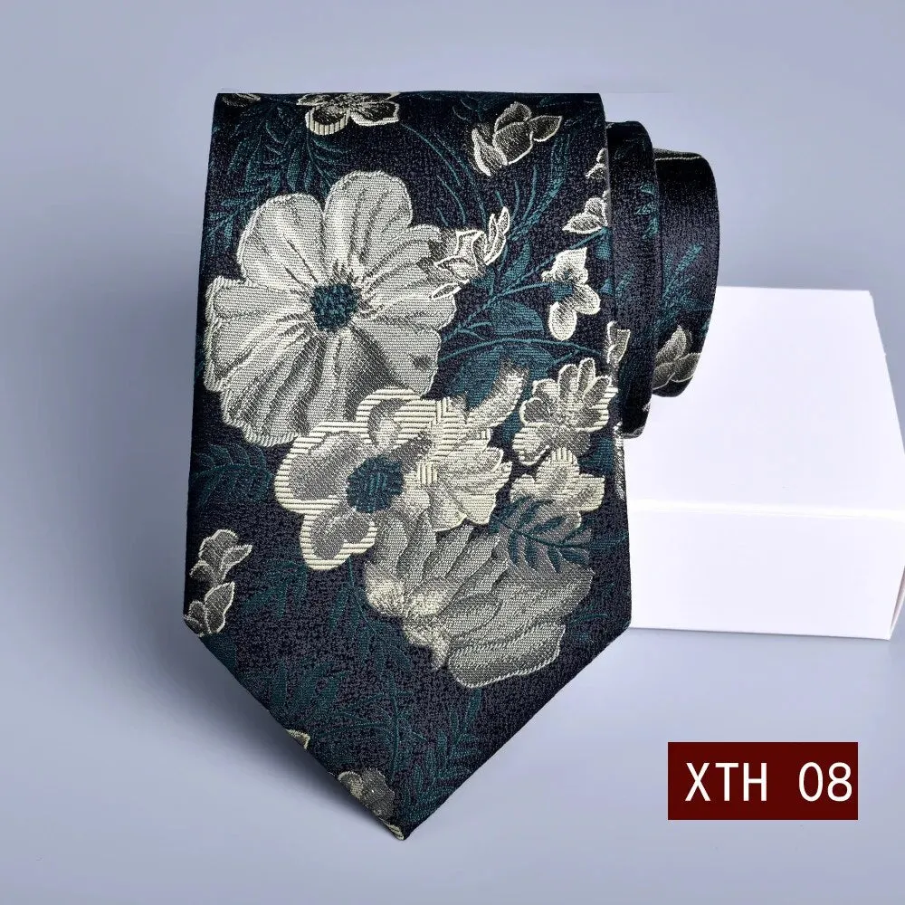 2023 New 8cm Tie Business Korean Groom Wedding Necktie Suit Accessories Jacquard Stripe Gravata Gravity Masculine