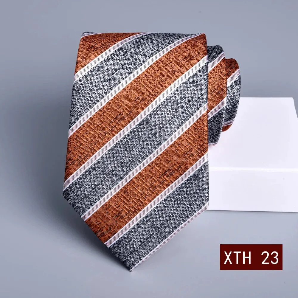 2023 New 8cm Tie Business Korean Groom Wedding Necktie Suit Accessories Jacquard Stripe Gravata Gravity Masculine