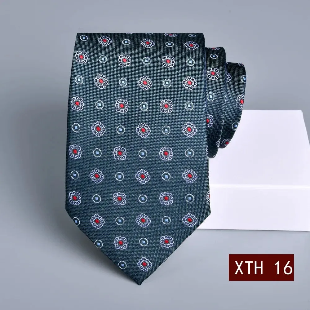 2023 New 8cm Tie Business Korean Groom Wedding Necktie Suit Accessories Jacquard Stripe Gravata Gravity Masculine