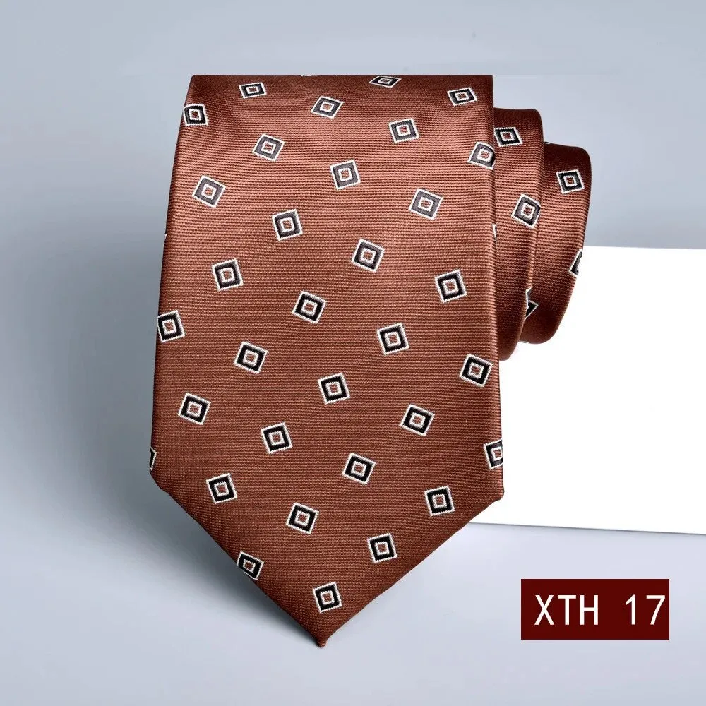 2023 New 8cm Tie Business Korean Groom Wedding Necktie Suit Accessories Jacquard Stripe Gravata Gravity Masculine