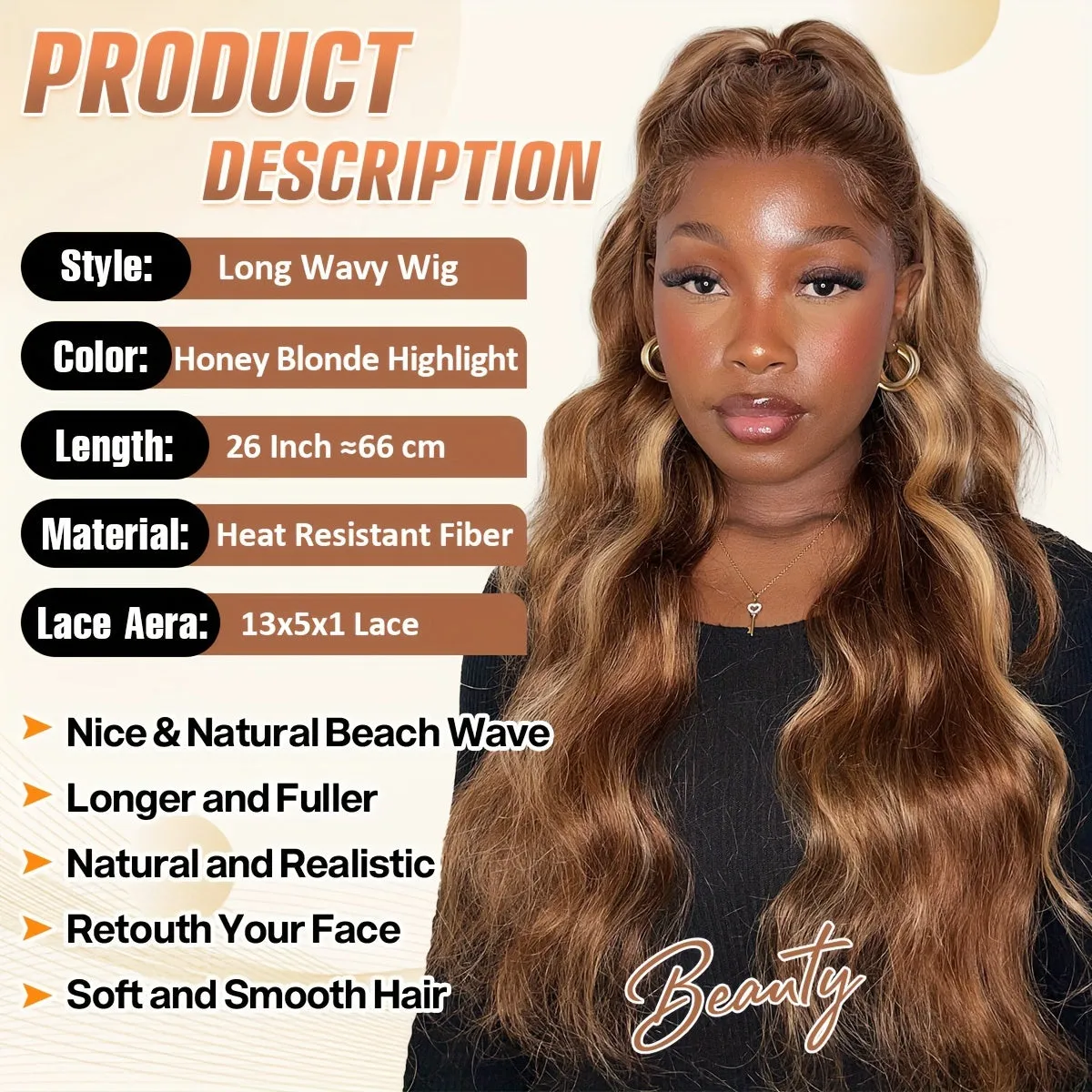 26 Inch 150% Density 13x5x1 Synthetic Hair Lace Front Wigs for African Women - Elegant Body Wave Style with Pre-Plucked Baby Hair and Natural Looking Hairline - ZIHAN Brand High-Quality Wig for Daily Wear