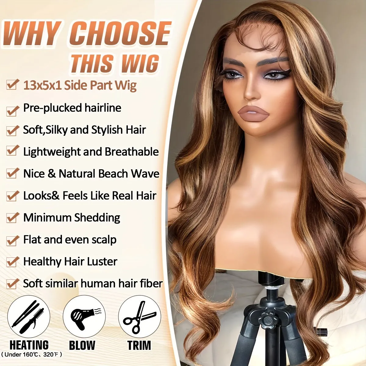 26 Inch 150% Density 13x5x1 Synthetic Hair Lace Front Wigs for African Women - Elegant Body Wave Style with Pre-Plucked Baby Hair and Natural Looking Hairline - ZIHAN Brand High-Quality Wig for Daily Wear