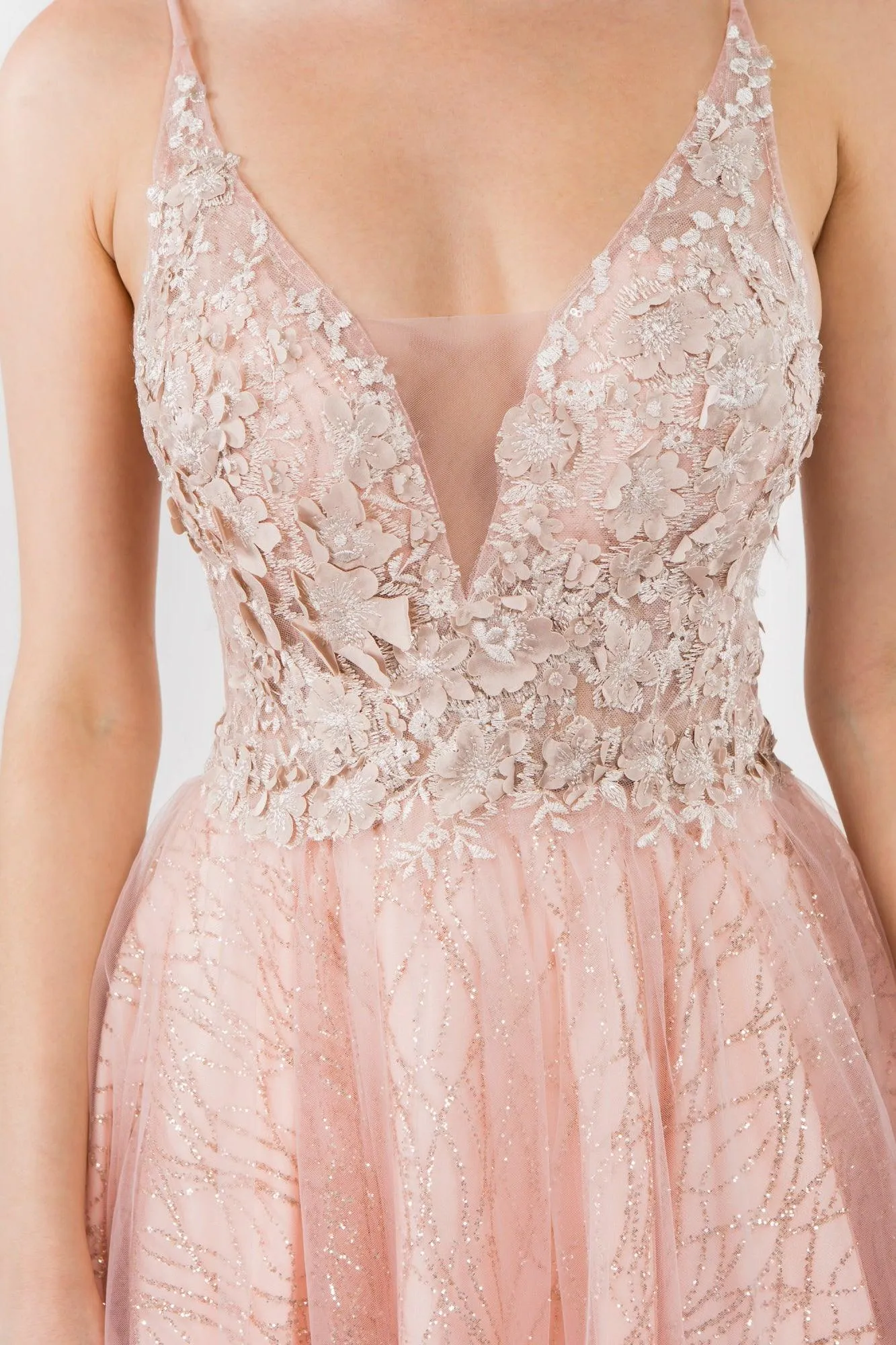 3D Floral Applique Short Homecoming Dress