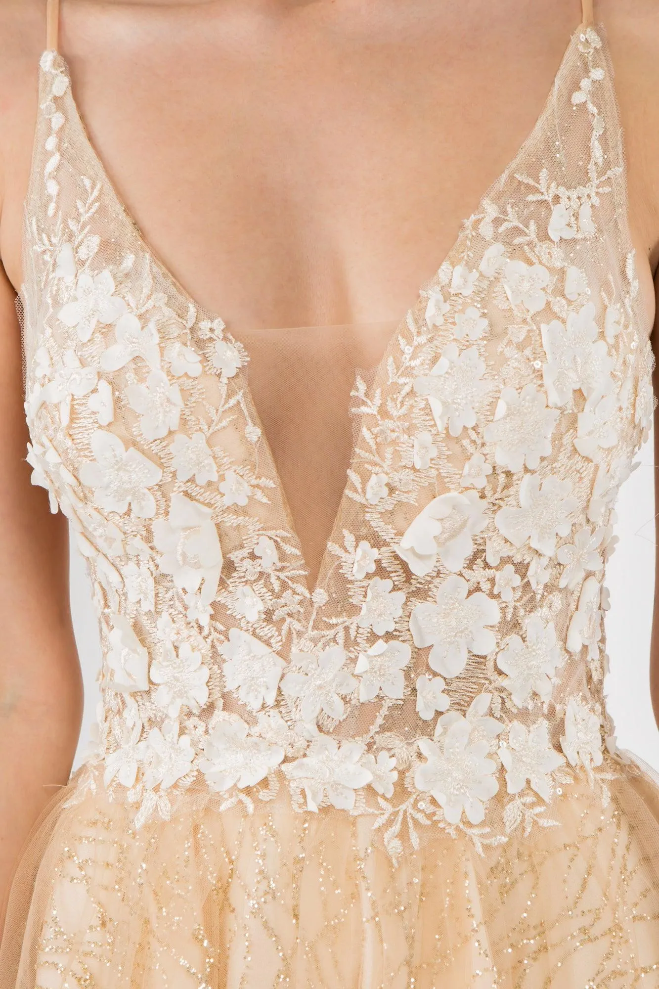 3D Floral Applique Short Homecoming Dress