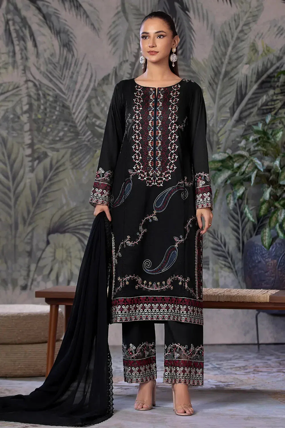 3PC Embroidered Unstitched Cambric Suit KSDE-2837