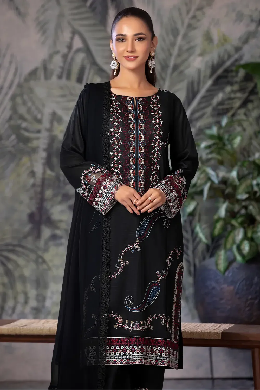 3PC Embroidered Unstitched Cambric Suit KSDE-2837
