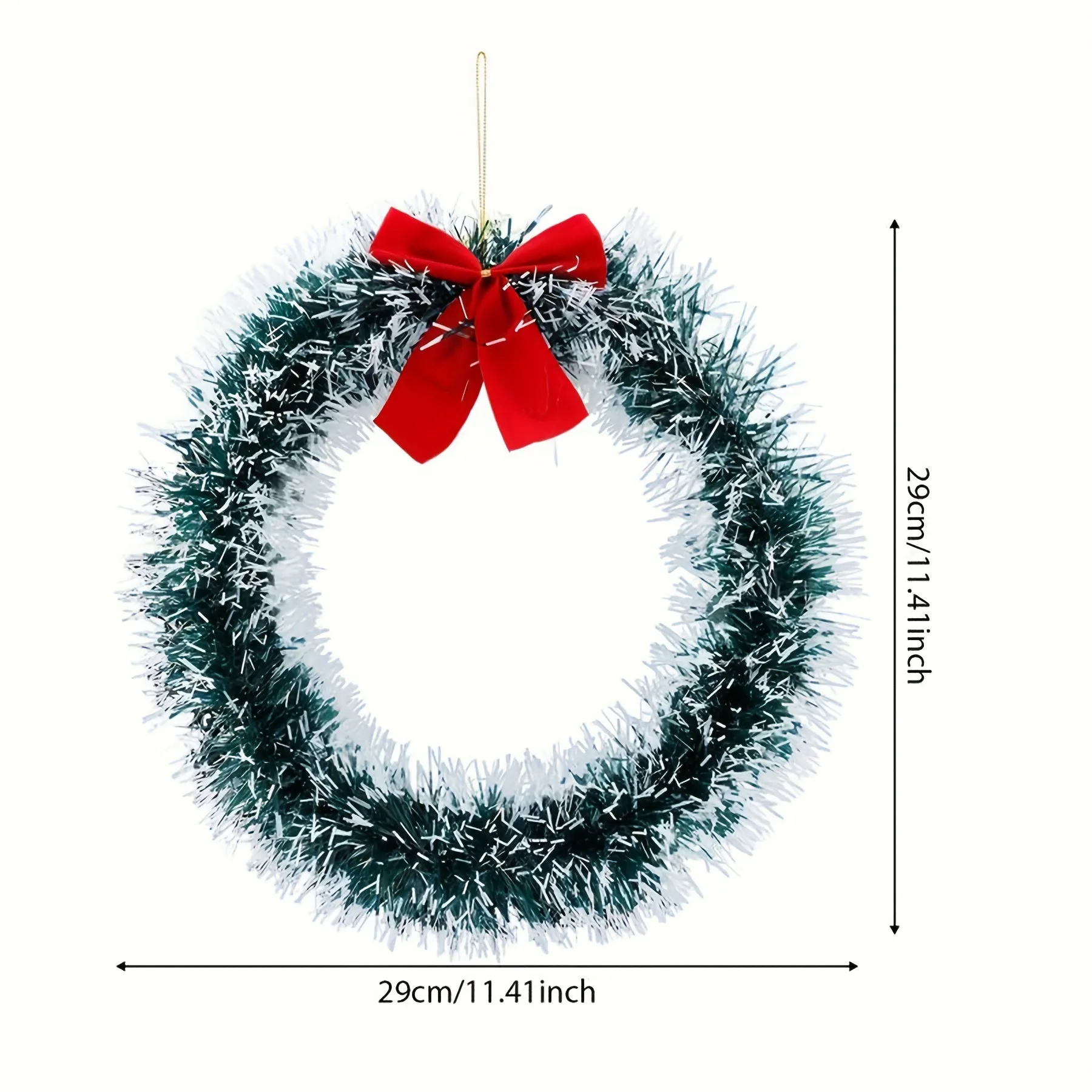 6pcs Christmas Wreaths with Red Bows - Classic PET Holiday Decor for Front Door, Wall & Kitchen - No Power Needed, Featherless Home & Window Accents
