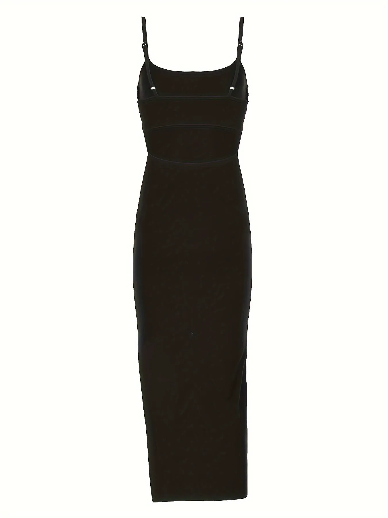Alluring Backless Spaghetti Strap Cami Maxi Dress - Figure-Flattering Bodycon silhouette - Versatile Solid Color - Perfect for Any Occasion - Womens Wardrobe Essential