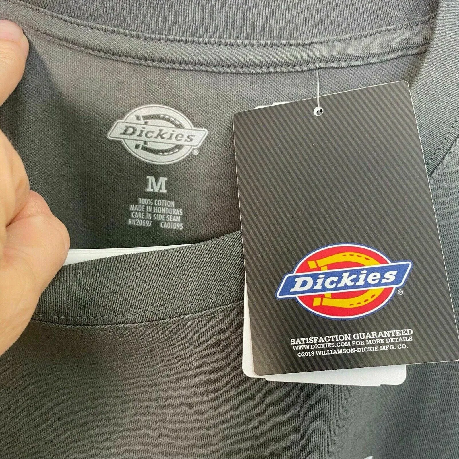 American Flag Dickies Mens Gray T-Shirt - Patriotic Design - Comfortable and Stylish