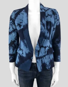 Band Of Outsiders Blue Tie Dye Blazer Women 0 US