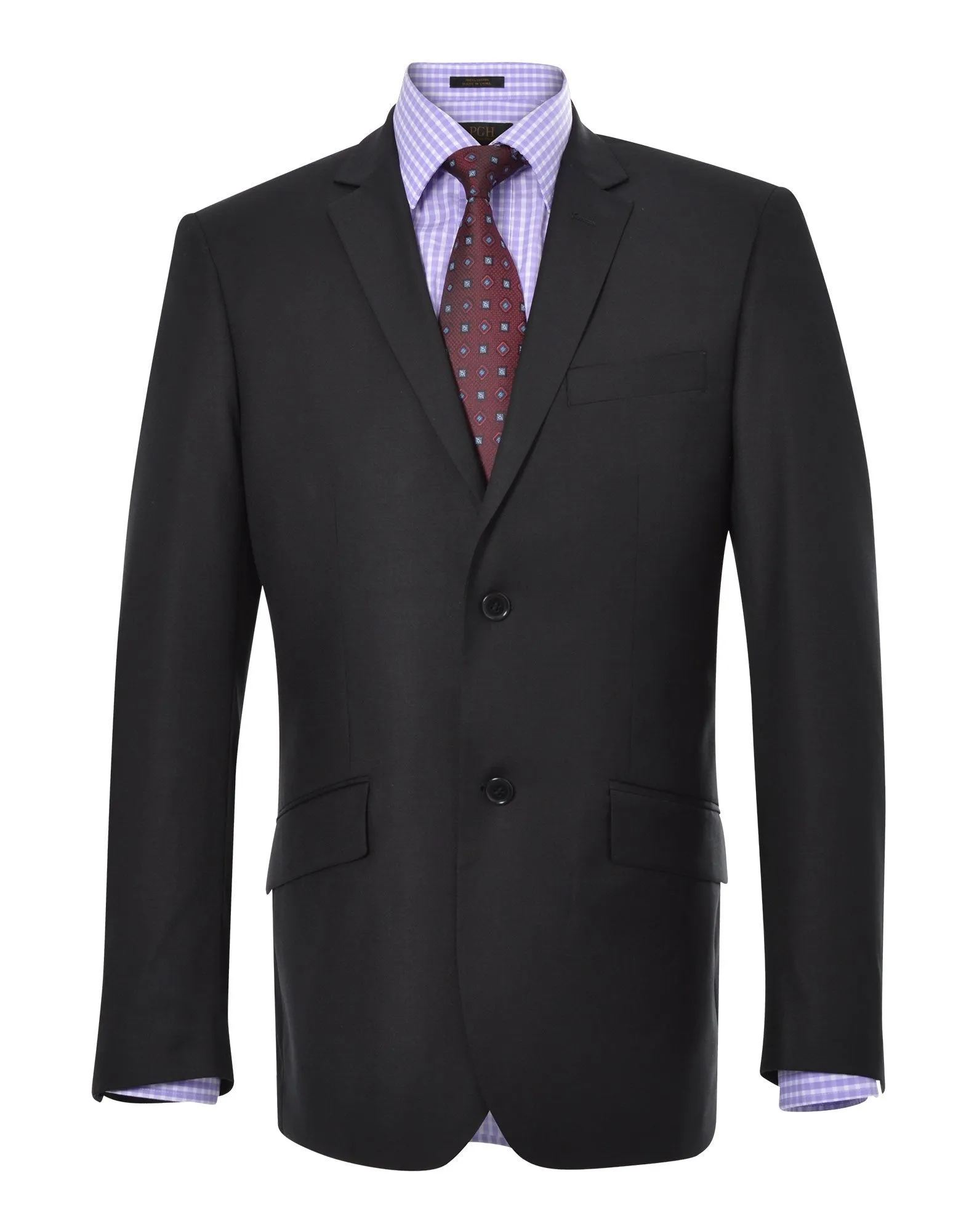 Big Mens PGH Pure Wool Black Suit Set