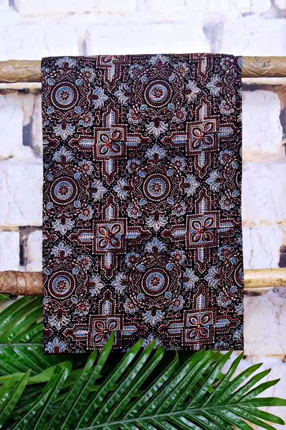Black Ajrakh Cotton Suit with Chiffon Dupatta