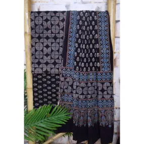 Black Special Ajrakh Triple Block Cotton Suit
